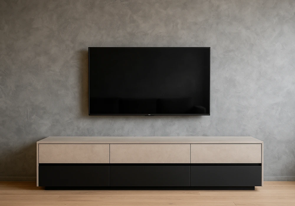 پتینه دیوار پشت تلویزیون